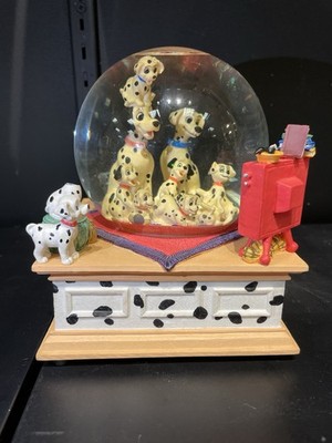 Vintage Disney 101 Dalmatians Snow Globe Music Box READ Description