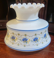 Vintage Quoizel Abigail Adams Blue Flower Hurricane Lamp Shade