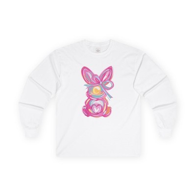 Pastel Moon Bunny long sleeve tee | Cute rabbit heart design