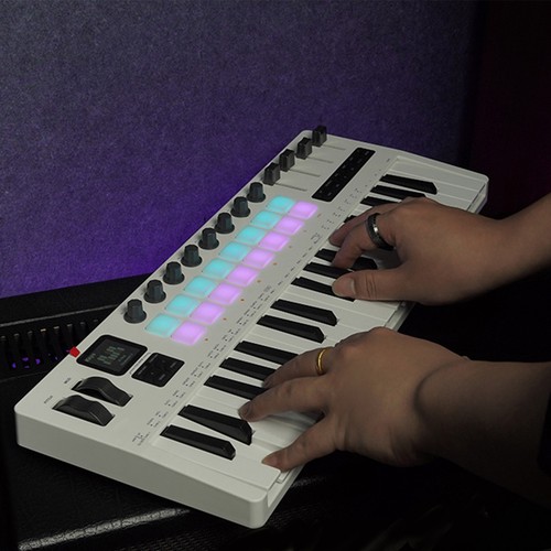 M-VAVE MIDI Keyboard 37-Key With Velocity Sensitivity 16 RGB Backlit Drum Pa TDW - Picture 6 of 12