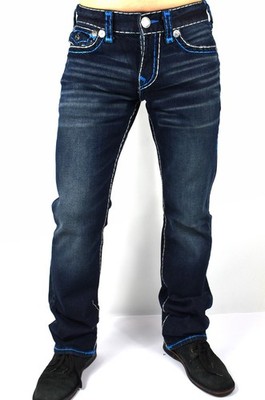 True Religion Men's Billy Relaxed Bootcut Dark Wash Super T Jeans