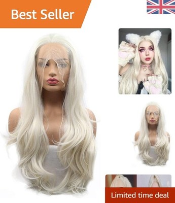 Kleberlose 26'' wellige blonde Perücke mit hitzebeständiger Faser - modischer Stil
