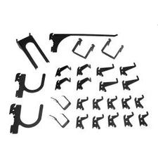 Wall Control Slotted Pegboard 26 pc Hook Kit Black Wall Control KT-200-DLX B