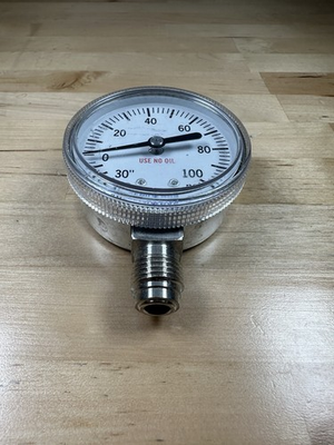 #ad Semi Gas Systems 01 0233 B Pressure Gauge 30″ Hg to 100 PSI Used As Is $20.00