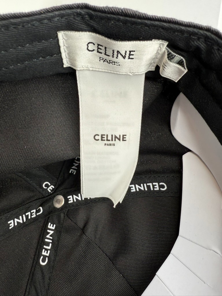 Celine Triomphe Black/Cream Adjustable Baseball Cap Women's Medium image 3