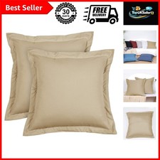 Throw Pillow Covers 24 x 24 Inch, Set of 2 Washed Microfiber Throw Cushion Pi...