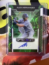 2025 Leaf Optichrome #BA-AH1 Alex Hernandez Base Autographs Crystal Green 5/6
