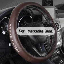 For Mercedes-Benz Steering Wheel Cover Leather Car Accessories 15" Brown USA