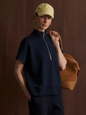 Varley Ritchie Short Sleeve Sweat in Navy, Size Small
