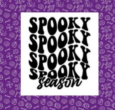 SPOOKY SEASON ZITAT, SILHOUETTE VINYL AUFKLEBER, MAGIE, HALLOWEEN, HERBST 8''