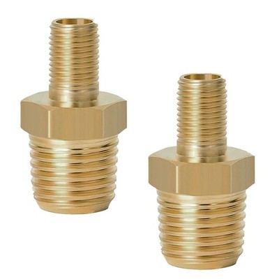 2PCS Brass Air Inflator Adapters, 1/4 NPT (M) to No valve stem, Black