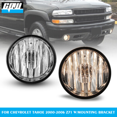 Pair Fog Lights Lamps For 04-06 Chevy Suburban 1500 Clear Bumper 00-06 Tahoe Z71