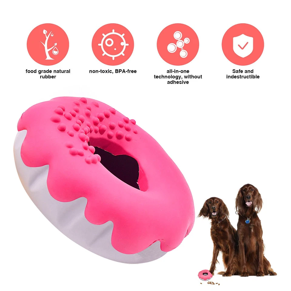 Indestructible Dog Toys Dog Chew Toy Treat Dispenser Interactive Dog Donut - Image 4 of 4
