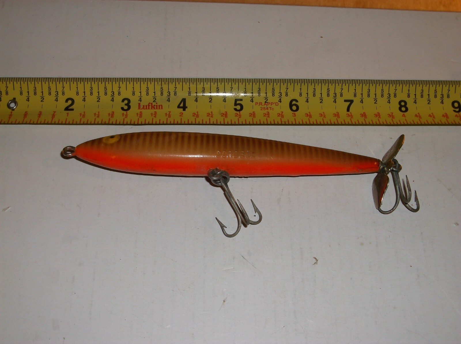 VINTAGE CORDELL BOY HOWDY FISHING LURE TOP WATER PROP BAIT EARLY COLOR
