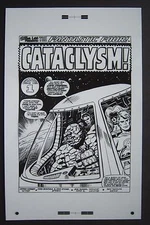 Large Production Art GIANT SIZE FANTASTIC FOUR #2 splash pg, JOHN BUSCEMA art