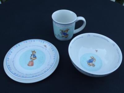 Wedgwood Beatrix Potter Peter Rabbit 3 Piece Nursery Set Plate