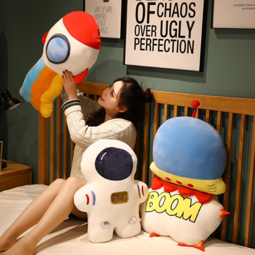 Muñeca de peluche astronauta cohete barco almohada sofá cojín fiesta regalo de cumpleaños