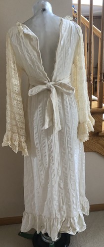 1970s Junior White Vintage Dress hippie - Picture 5 of 7