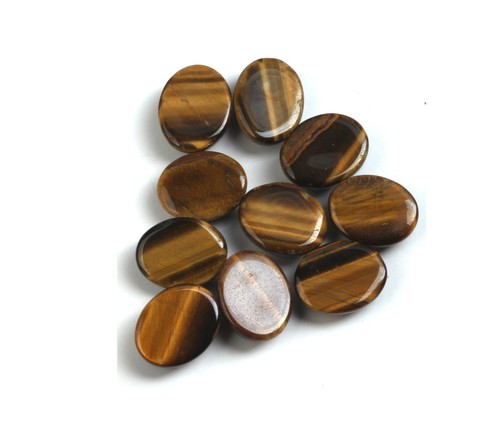 Piedras preciosas sueltas naturales AAA ojo de tigre ovaladas espalda plana para hacer todas las joyas - Imagen 8 de 16