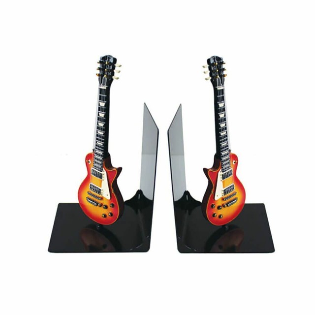 Gibson Les Paul Vintage Sunburst Guitar Shaped Bookends - 22cm Tall - Boxed Gibson Les Paul Vintage Sunburst Guitar Shaped Bookends - 22cm Tall - Boxed