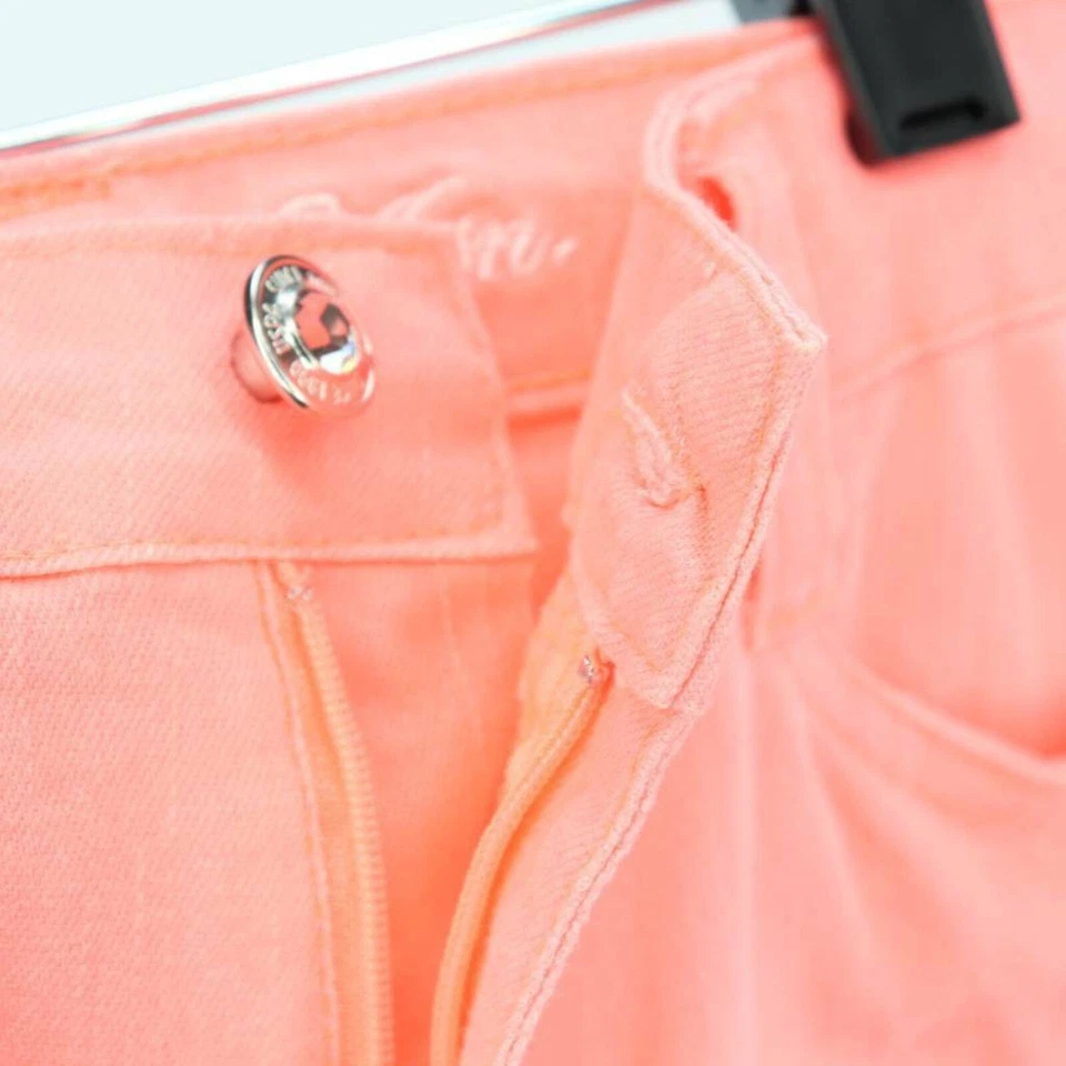 US Polo Assn. Bermudas Pantalones Cortos Niñas Rosa Coral Elastizados Denim Bolsillos Cremallera 12 Nuevos Foto 3 de 4
