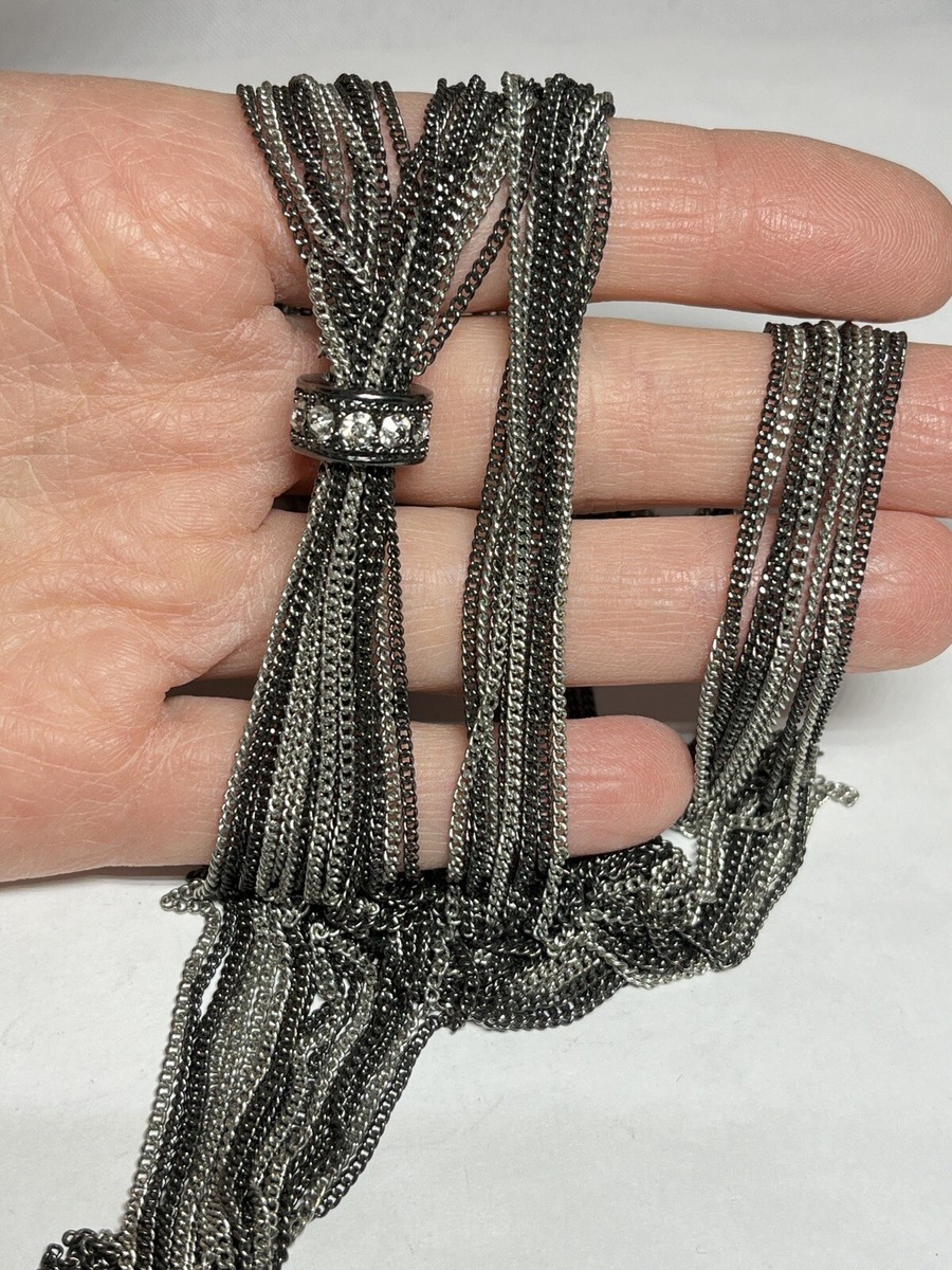 The Limited Y2K Grunge Glam Dark Metal Chain Statement Rhinestone