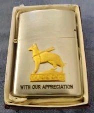  Silver Colored lighter with a gold guide dog "With Our Appreciation"