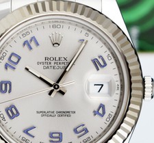 ROLEX - 18kt White Gold & SS DateJust II Silver Arabic Dial 116334 - SANT BLANC 7