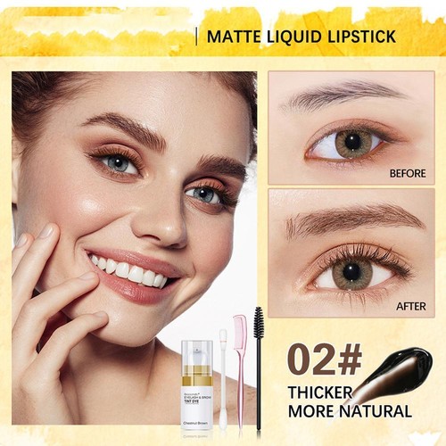 Portable Eye Brow & Lashes Dye Cream Kit with Long Hair Color Tint Lasting M2R9 - Picture 18 of 21