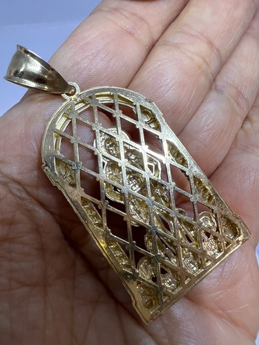 0 GoLD st Saint san LAZARO LAZARUS pendant 14k solid white yellow necklace 1.90" - 第 11/12 張圖片