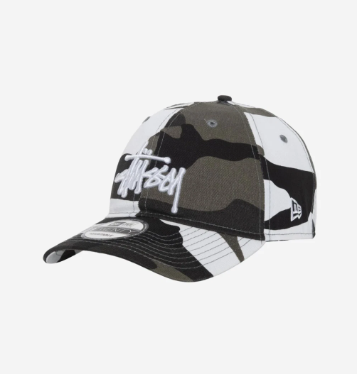Stussy Basic X New Era 9Twenty Basic Strapback, Snow Camo | eBay