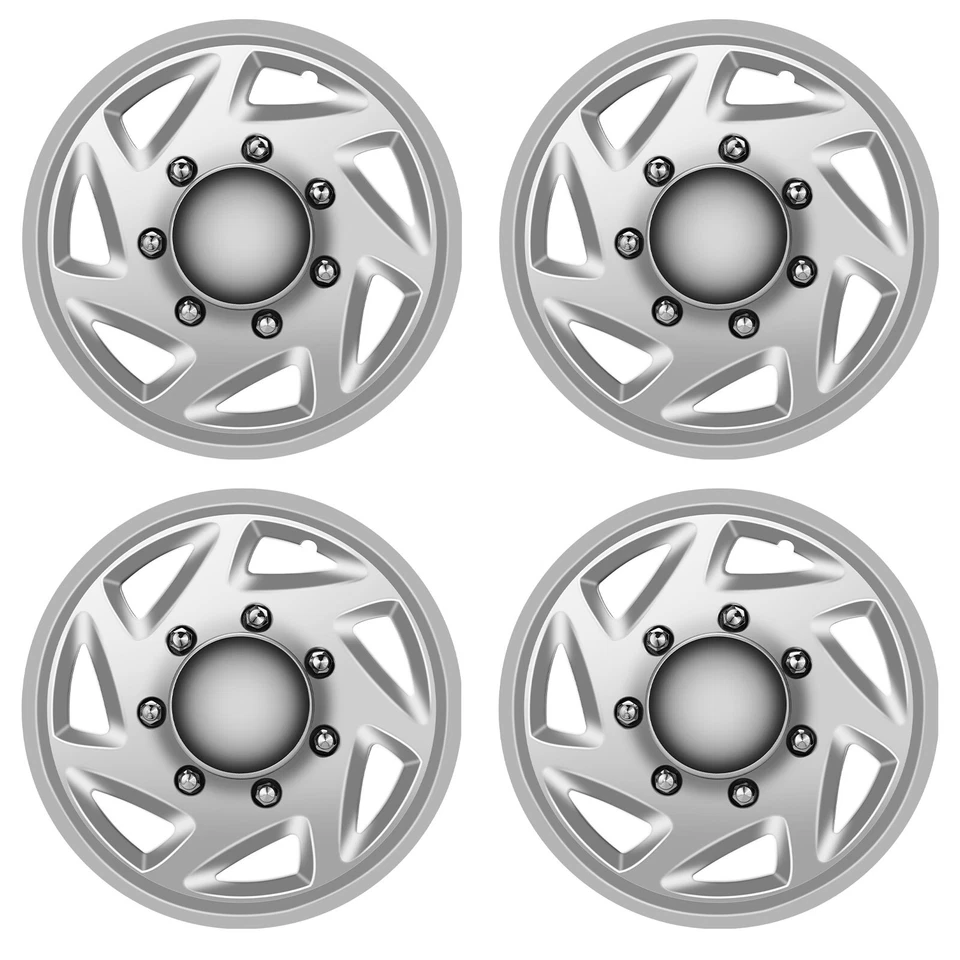 Wheels Hubcaps for 1992-2014 Ford E150 E250 E350 Van; Silver Chrome wheel covers - Изображение 2 из 4