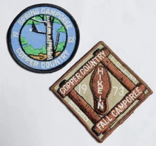 Vintage BOY SCOUT 1973 Camporee Patches Lot of 2 BSA COPPER COUNTRY Michigan