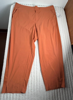 Athleta High Rise Brooklyn Ankle Pants Womens Size 18 Orange Pull-On New $99