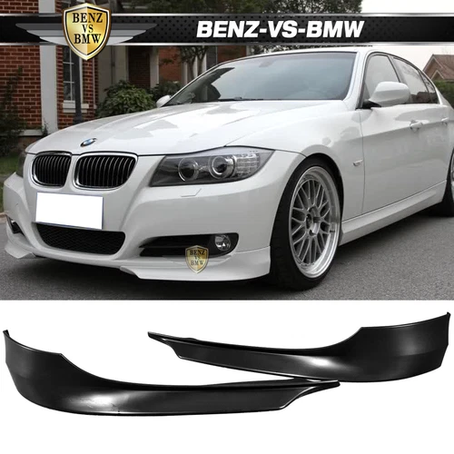 Fits 09-12 BMW E90 3-Series OE Style Front Bumper Lip Splitters PP Unpainted 2PC