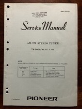 Pioneer TX-500A Sintonizzatore Stereo AM/FM Manuale di Servizio Vintage Schema Originale