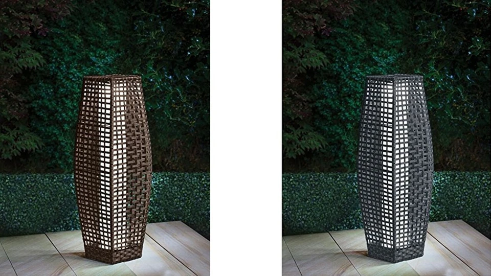Solar Rattan Optik 69cm LED Leuchte Außen Garten Terrasse Stehlampe Laternen Neu - Bild 2 von 4