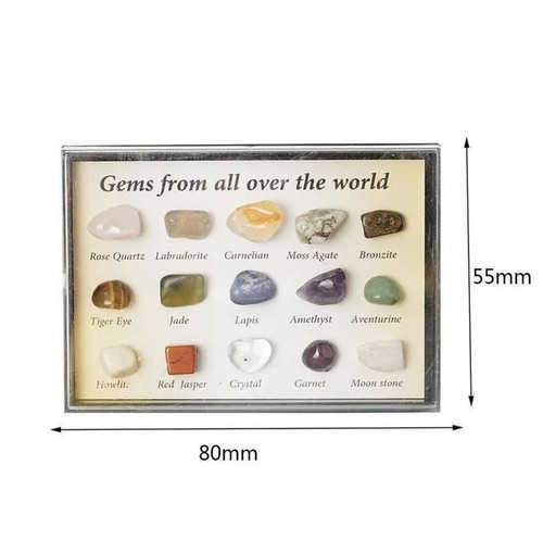 1 Set of 15 Healing Crystal Natural Gemstone Reiki Chakra Stone Kits - Picture 3 of 4