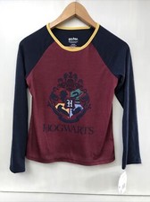 Wizarding World Harry Potter Hogwarts Pajama Top Girls Size L 10/12 Crest NWT