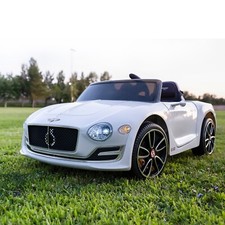 LICENSED Bentley Style Kids Electric Ride On Car Gifts Toys Remote Control White