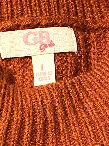 GB Girls brick cropped sweater L 726 - Picture 4 of 5