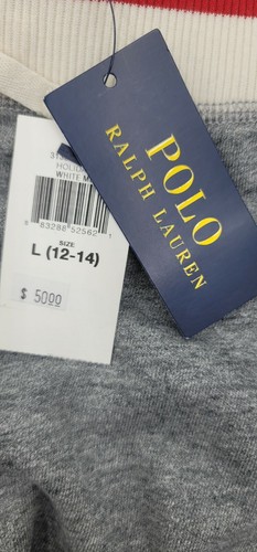 Polo RALPH LAUREN Kids LARGE 12 - 14 Grey SWEATPANTS Drawstring JOGGERS NWT $50 - Picture 9 of 12
