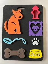 Simply Stamps Dog #53831 Hydrant Paw Print Bowl Bone Collar Leash Photo Frame