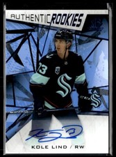 2021-22 Sp game used blue auto Kole Lind Rookie Auto #144 H6R1G