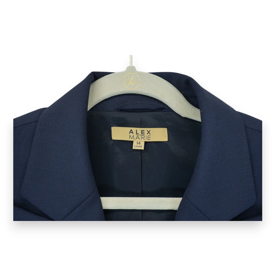 Blazer feminino novo com etiquetas Alex Marie Portofino azul marinho estilo 2 botões tamanho 14 MSRP $169 - Imagem 3 de 4