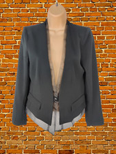 Womens Gap Size Uk 6 Black Deep V-neck Collarless Tulle Short Jacket Coat Party