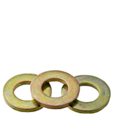 5/16'' Flat Washers Medium Carbon Extra Heavy SAE, Yellow Zinc, USA (20 pack)