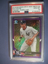 NICK SOLAK 2018 Bowman Chrome Mega Box Purple Refractor/250 PSA GEM MINT 10