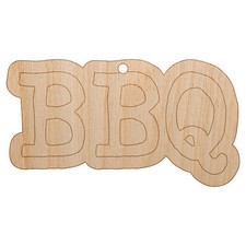 BBQ Fun Text Unfinished Craft Wood Holiday Christmas Tree DIY Ornament
