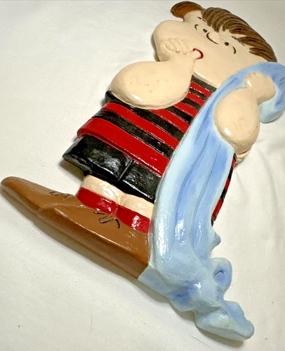 Linus Van Pelt Plaster 14" Wall Plaque Peanuts Charlie Brown 1990 Charles Shultz - Picture 2 of 8
